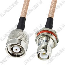 RP-TNC Male to RP-TNC Female Bulkhead Lot RF Pigtail Jumper RG400 Coaxial Cable