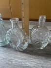 lot 3 decorative glass bottles  decor or vinegars bottling canning raised design — photo 5