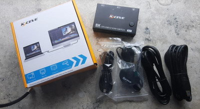 KCEVE KVM-Switch mit Kabelfernbedienung...2-Port 4K144Hz DisplayPort USB3.0_NEU