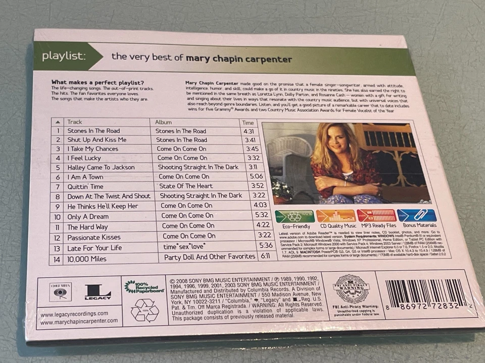 Playlist: The Very Best of Mary Chapin Carpenter - Digipak CD Album NEW & SEALED - Image 2 of 4