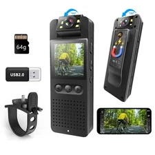 Body Camera, Mini Action Camcorder, Hands Free Sports Camera with Magnetic Ba...