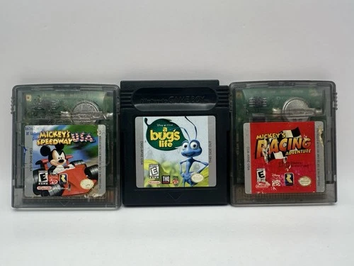 Mickey's Speedway USA Racing Adventure Bugs Life Game Boy Color Games LOT Bundle