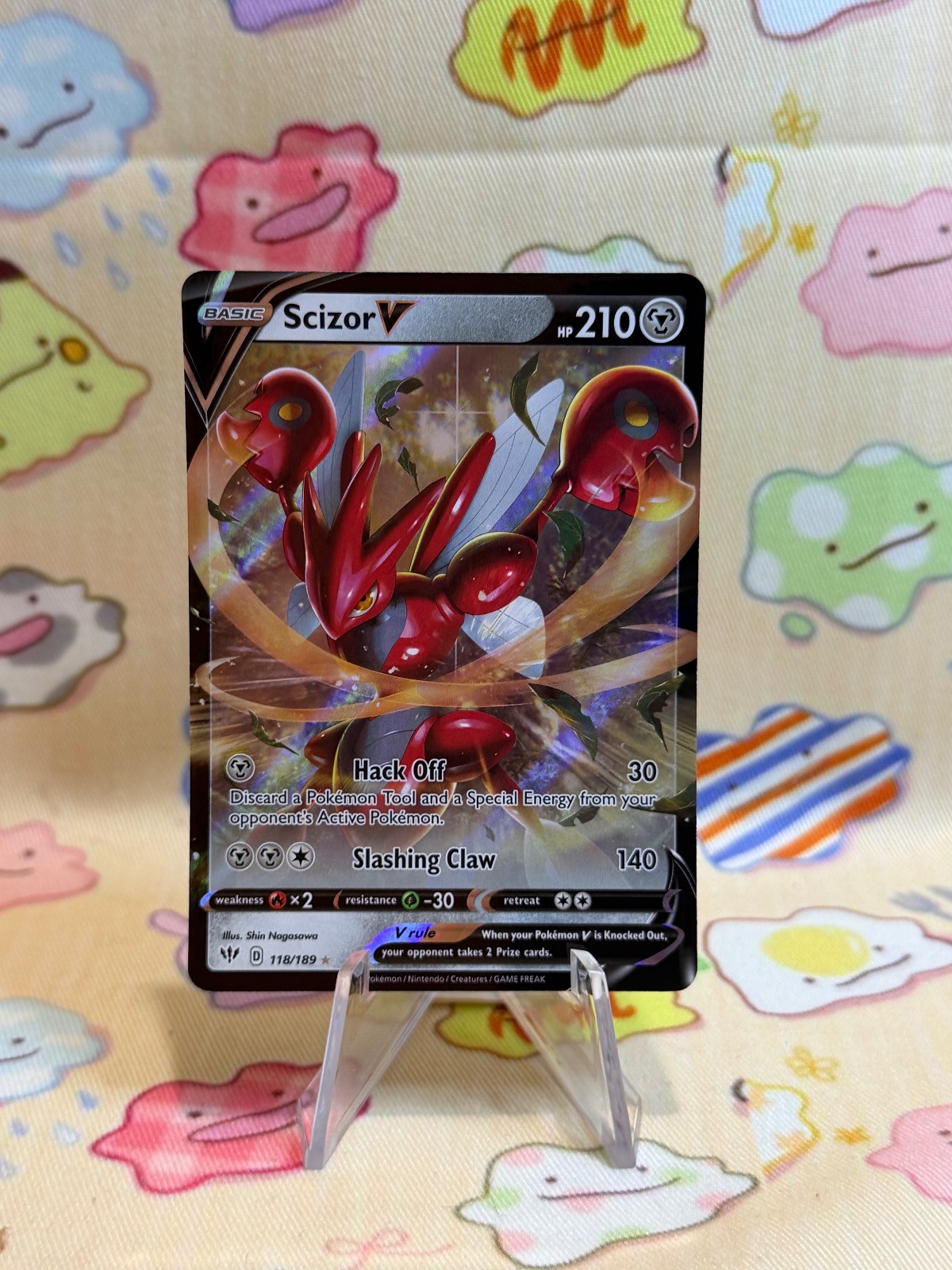 Scizor V 118/189 Holo V Rare Darkness Ablaze Pokemon Near Mint