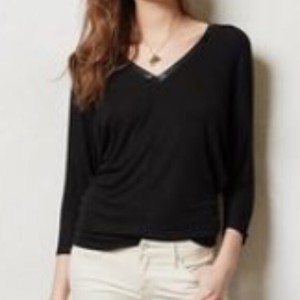 black satin v neck top