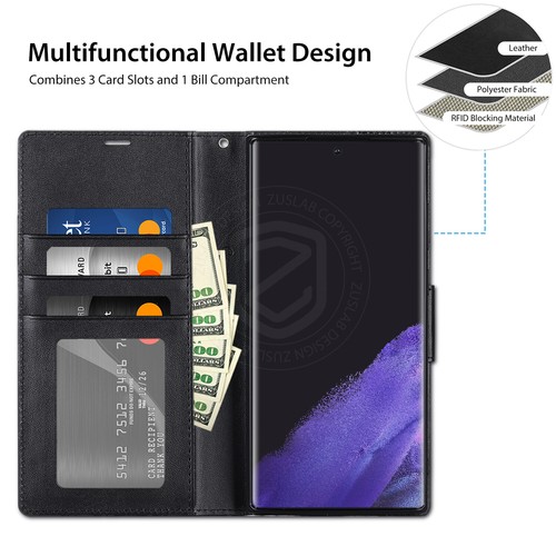 For Samsung Galaxy S25 Edge S24 S23 S22 S21 S20 Plus Ultra Leather Wallet Case - Picture 5 of 15