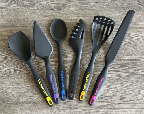 Tupperware 6-piece Utensil Set, Black, #s 6333, 6833, 7578, 7589, 7750, 7782 - Picture 2 of 17