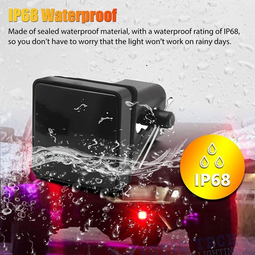 Smoked Lens 15-LED Brake Light DRL Trailer Hitch Cover Fit 2" Towing & Hauling - Picture 3 of 9