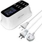 8 Multi-Port USB Adapter Desktop Wall Charger Smart LCD Display Charging Station