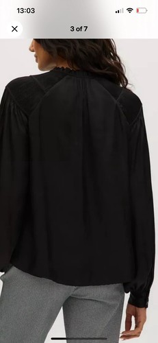 Hilary Radley Light Weight Top Blouse Black Bnwt Size XL 16/18 Long Sleeve - Picture 5 of 9
