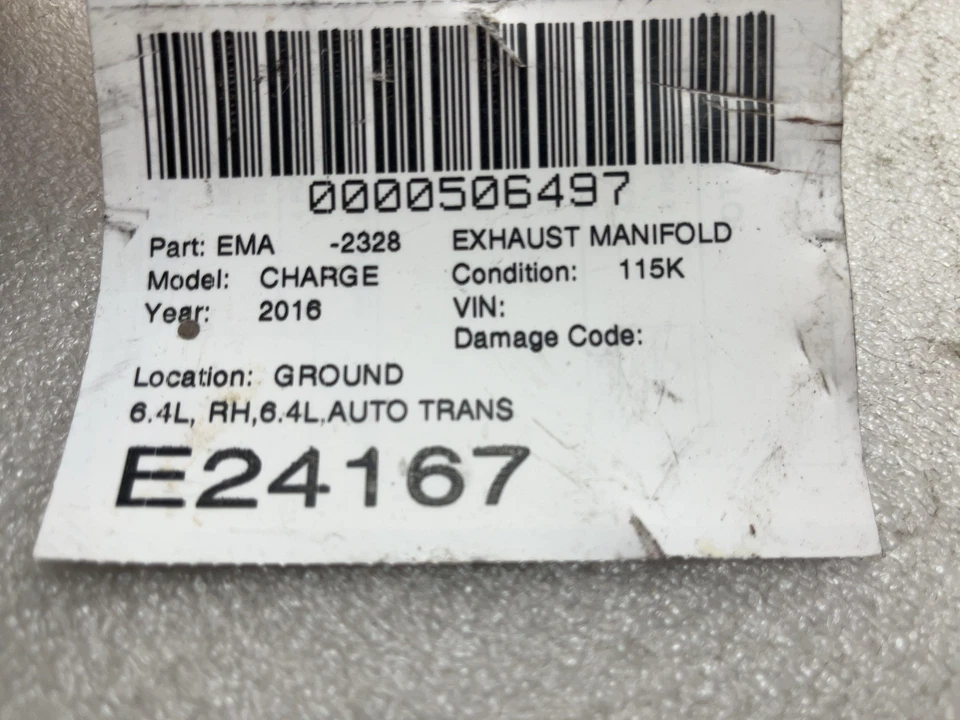 15 16 17 18 19 20 21 22 23 DODGE CHARGER Exhaust Manifold 6.4L RH6.4L OEM - Image 3 of 3