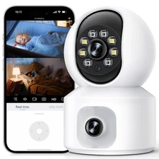 GPED Baby Monitor with Dual Cameras, 2K HD Wifi Cameras for Home Security/Baby
