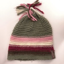 Life Is Good Knit Winter Hat Pink Greens