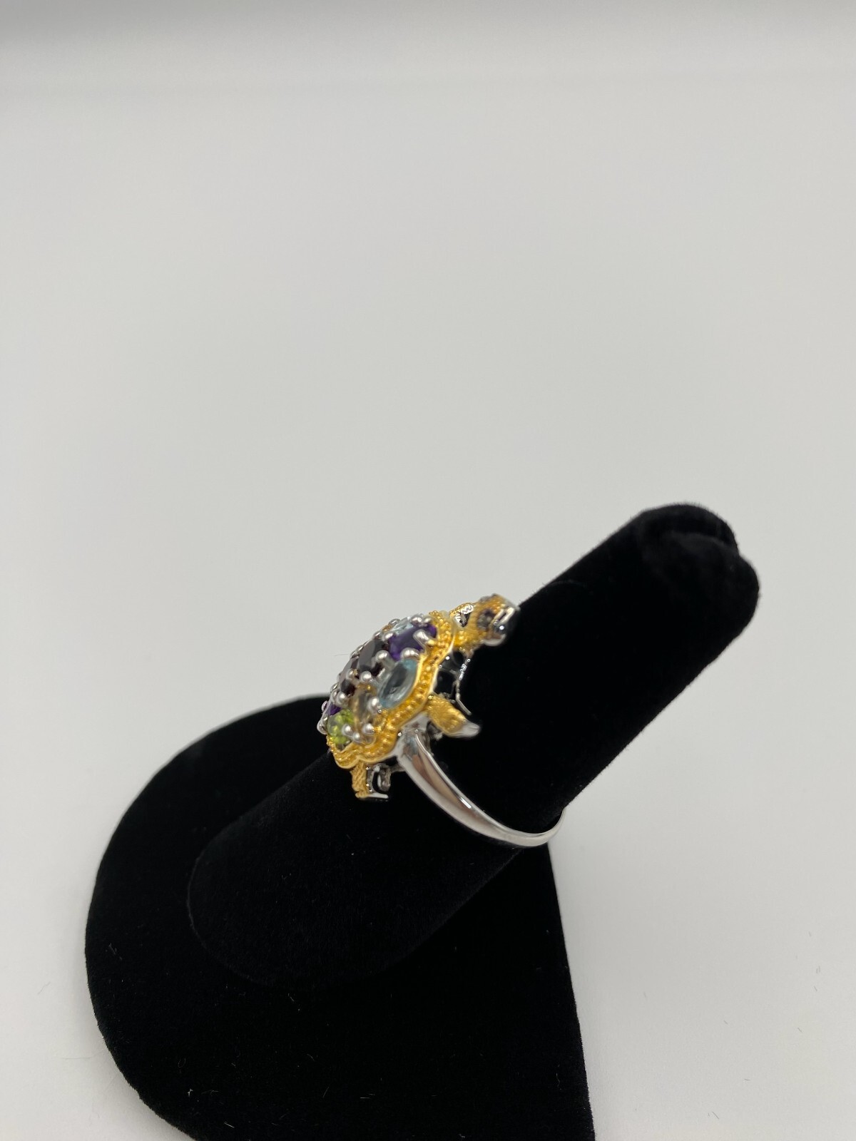 Ring Multi-Gemstone Turtle  – 14K Yellow Gold Ove… - image 5