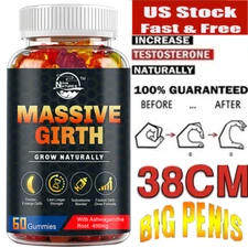 ✅ XXXL Plus Size Male ENLARGER Longer Bigger Wider Man Natural Growth 60 Gummies