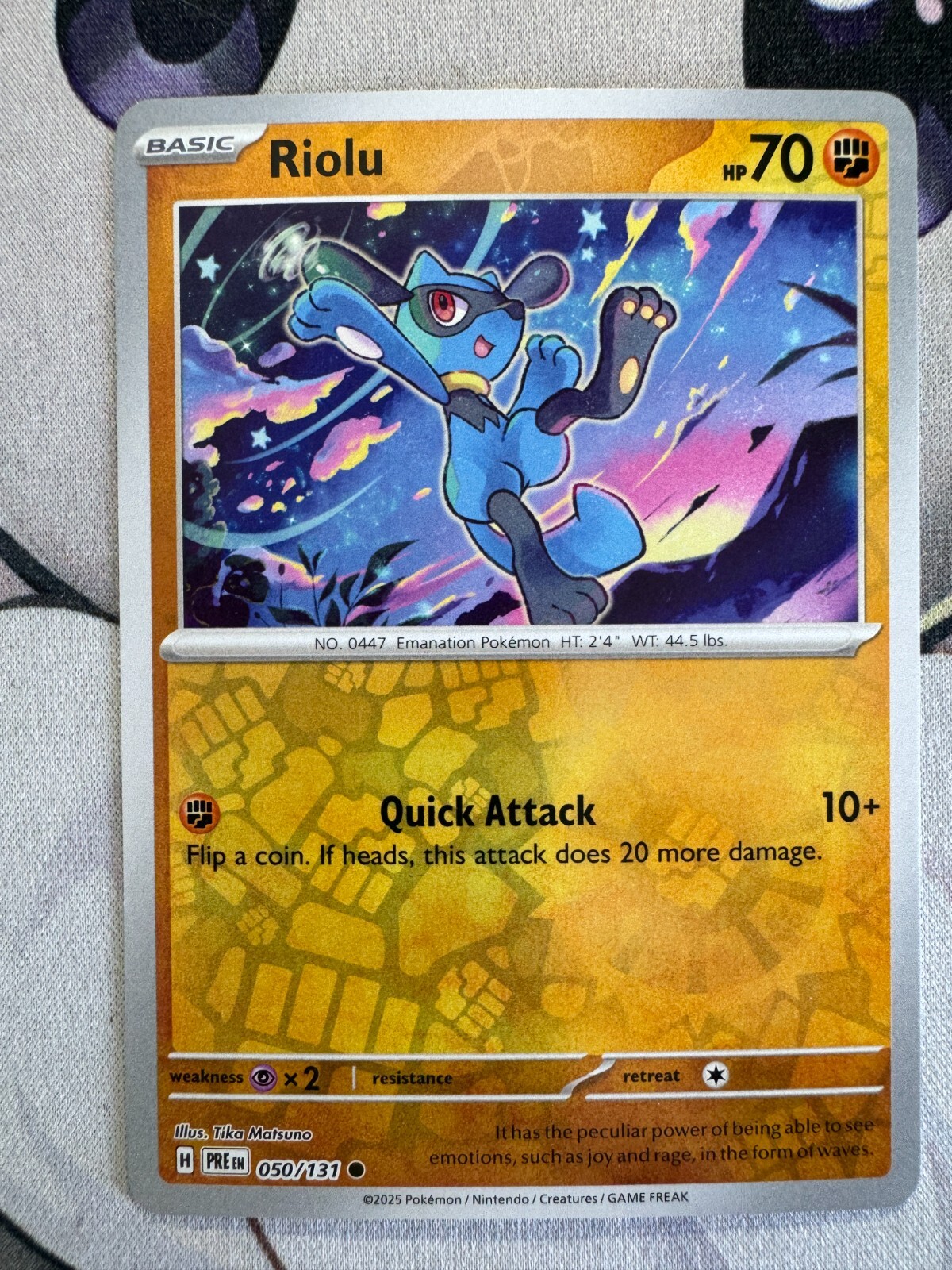Riolu Reverse Holo English Pokemon TCG BKBO789