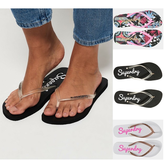 Women Superdry Flip Flops Pool Slides Beach Sandals NEW | eBay