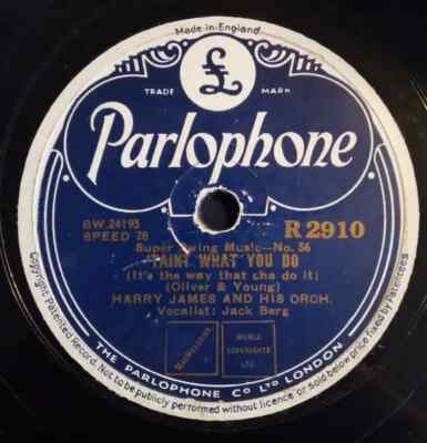 SCHELLACK Harry James And His Orchestra Two OClock Jump / T Aint What You Do