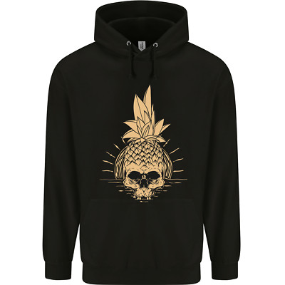 Pineapple Skull Gothic Biker Surfen Herren 80% Baumwolle Hoodie