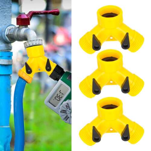 1-6pcs 3/4" Double 2-Way Tap Water Valves Garden Connector Adaptor Hose Splitter - Picture 3 of 15