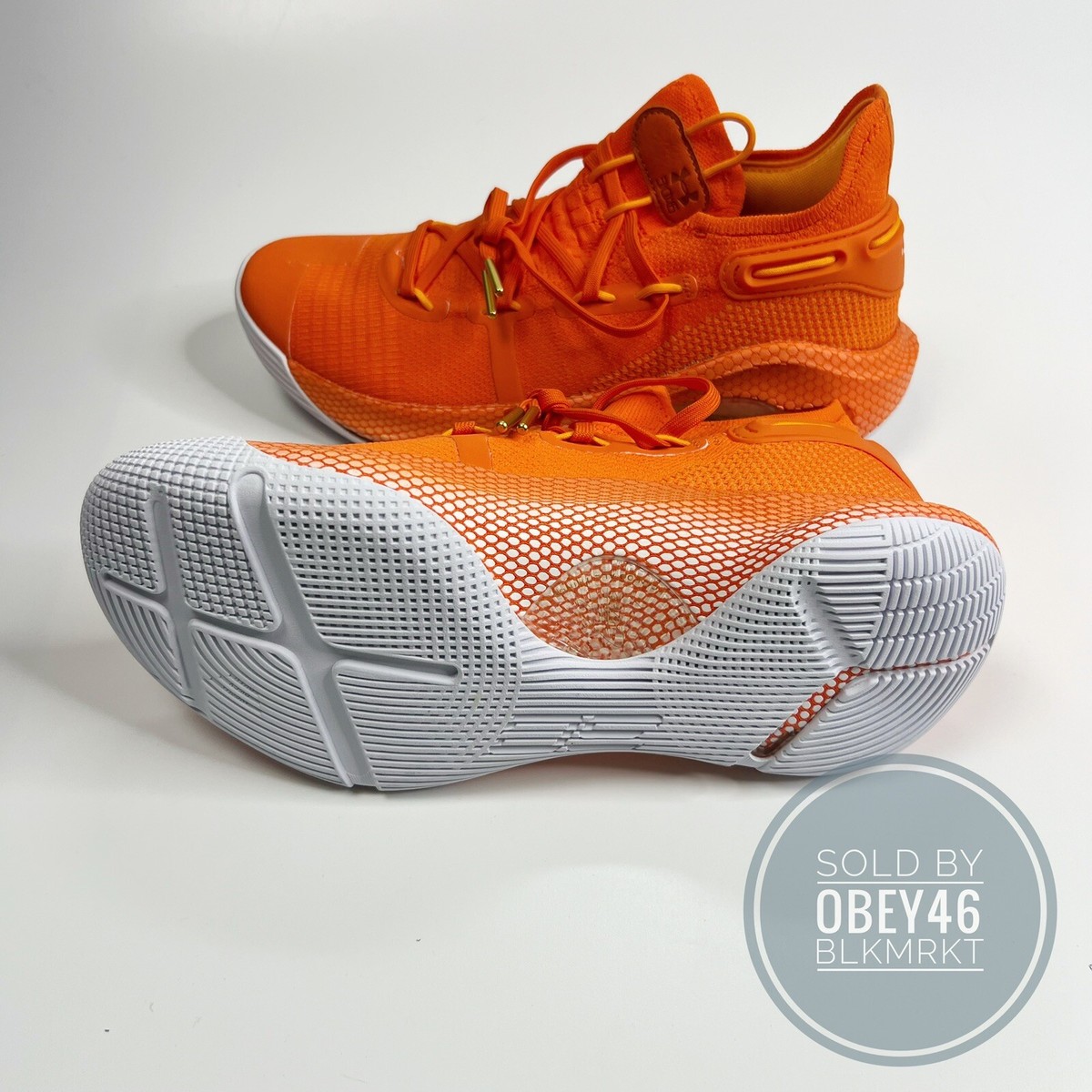 Under Armour Curry 6 Team Orange Burst White 3022893-800 Men’s Size 9 Under Armour Curry 6 Team Orange Burst White 3022893-800  main image 3