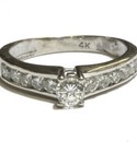 14k white gold 1.08ct round diamond engagement ring 3.4g ladies size 8 natural — photo 2