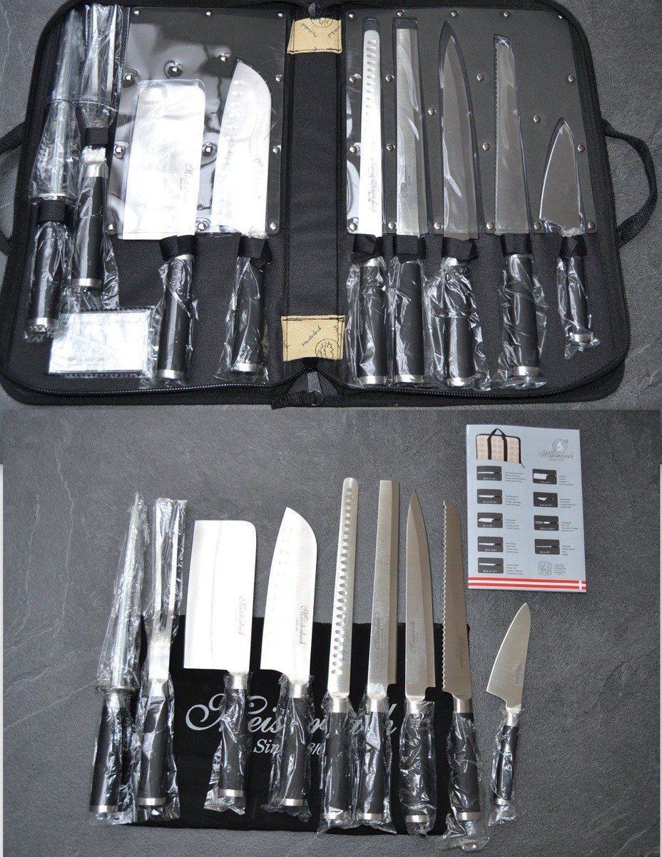 Meisterbach Chefs professional set Knives made in switzerland, 30 year  warrant