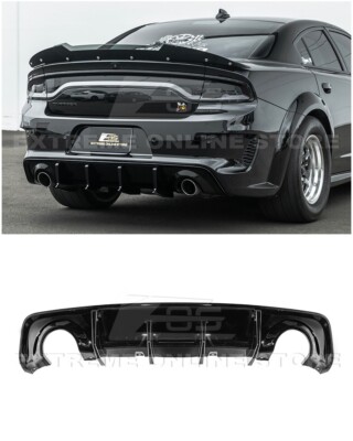 For 20-Up Charger Widebody | SRT Track GLOSSY BLACK Rear Bumper Diffuser Valance
