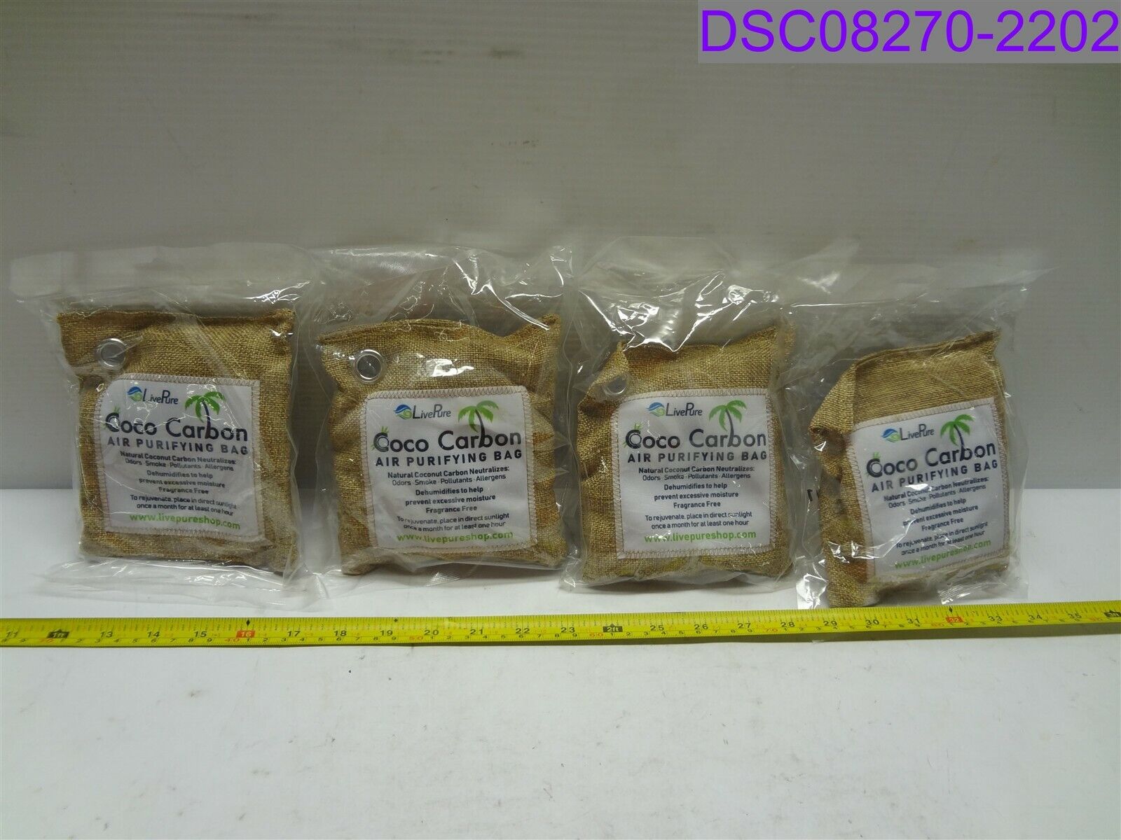 Qty = 10: Live Pure Coco Carbon Natural Air Purifying Deodorizer Bags (2  Sizes)