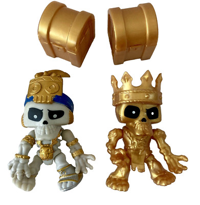 2 x Treasure X Minifiguren Chief Goldo & Goldblade + 2 Truhen Elch Spielzeug