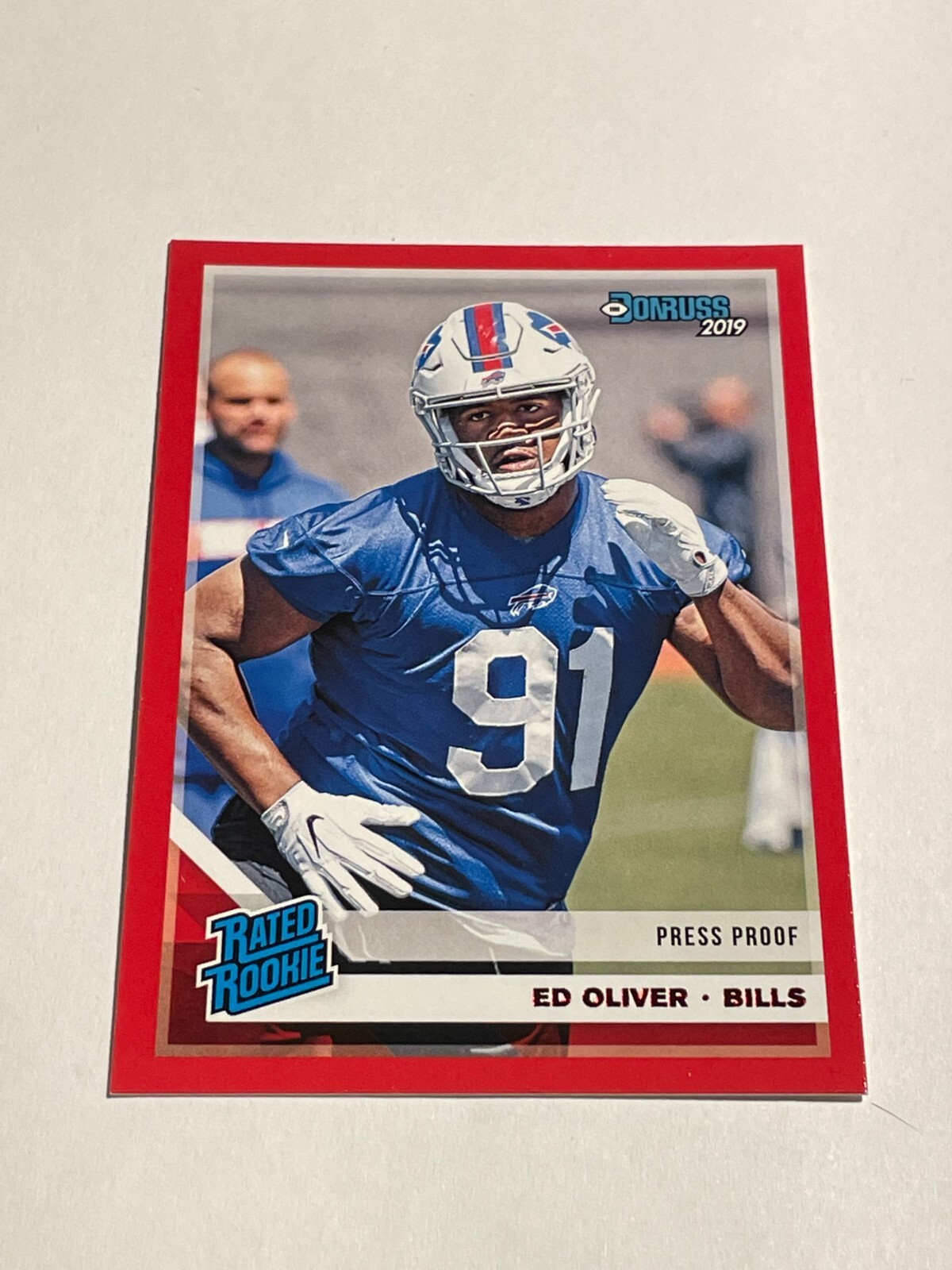 2019 Panini Donruss Rated Rookie Press Proof Red Ed Oliver #347 Rookie RC