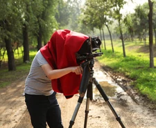 Proscope Waterproof Dark Focusing Cloth for 4X5 5X7 8x10 Film Cameras Black/Red