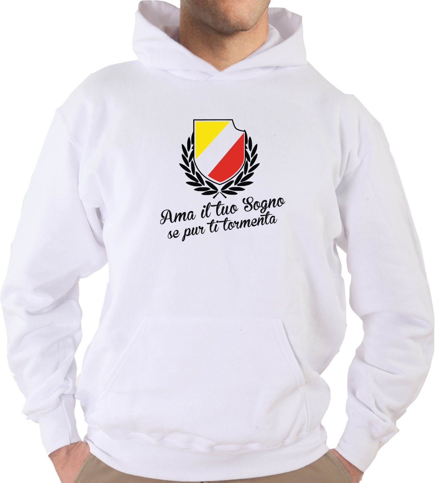Felpa Con Cappuccio KJ1726 Ama il Tuo Sogno se Pur Ti Tormenta Ultras Roma