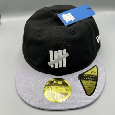 Undefeated Hat Men 7 1/4 Black Gray 59Fifty New Era Fitted Cap New Wool