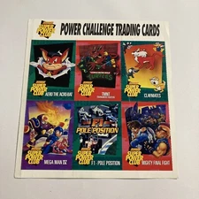 Nintendo Super Power Club Challenge Trading Cards Uncut Sheet Mega Man TMNT Aero