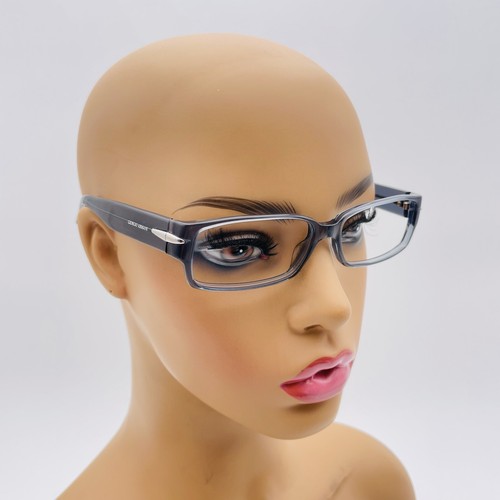 GIORGIO ARMANI eyeglasses BLUE-GREY RECTANGLE glasses frame MOD: RUBBED AWAY - Picture 10 of 12