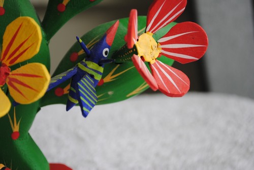 Vtg Alebrijes Oaxaca Wood Carving Hummingbirds Bugs Cactus Feliciano Santiago - Picture 11 of 15