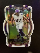 2022 Panini Select Club Level White Prizm Die-Cut Ed Ingram /49 #236 Rookie RC