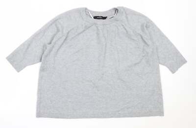 Vera Moda Damen Pullover Grau Rundhals Viskosemischung Größe M