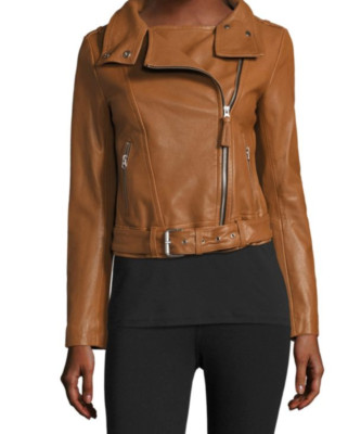 Mackage Hania Leather Jacket | Brown | Size: Large