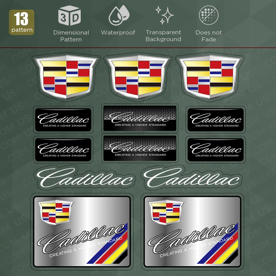For Cadillac Performance Sport Car Sticker 3D Decal Logo Stripe Decoration Gift Foto 3 de 3