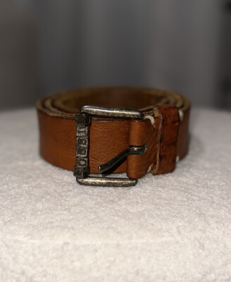 Fossil Genuine Leather Boho Belt Brass Logo Metal Buckle  display picture 2