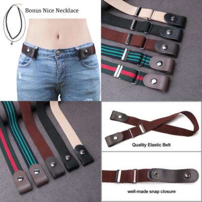 Buckle-Free Elastic Women Belt For Jeans Without Buckle Sansths Comfortable Inv