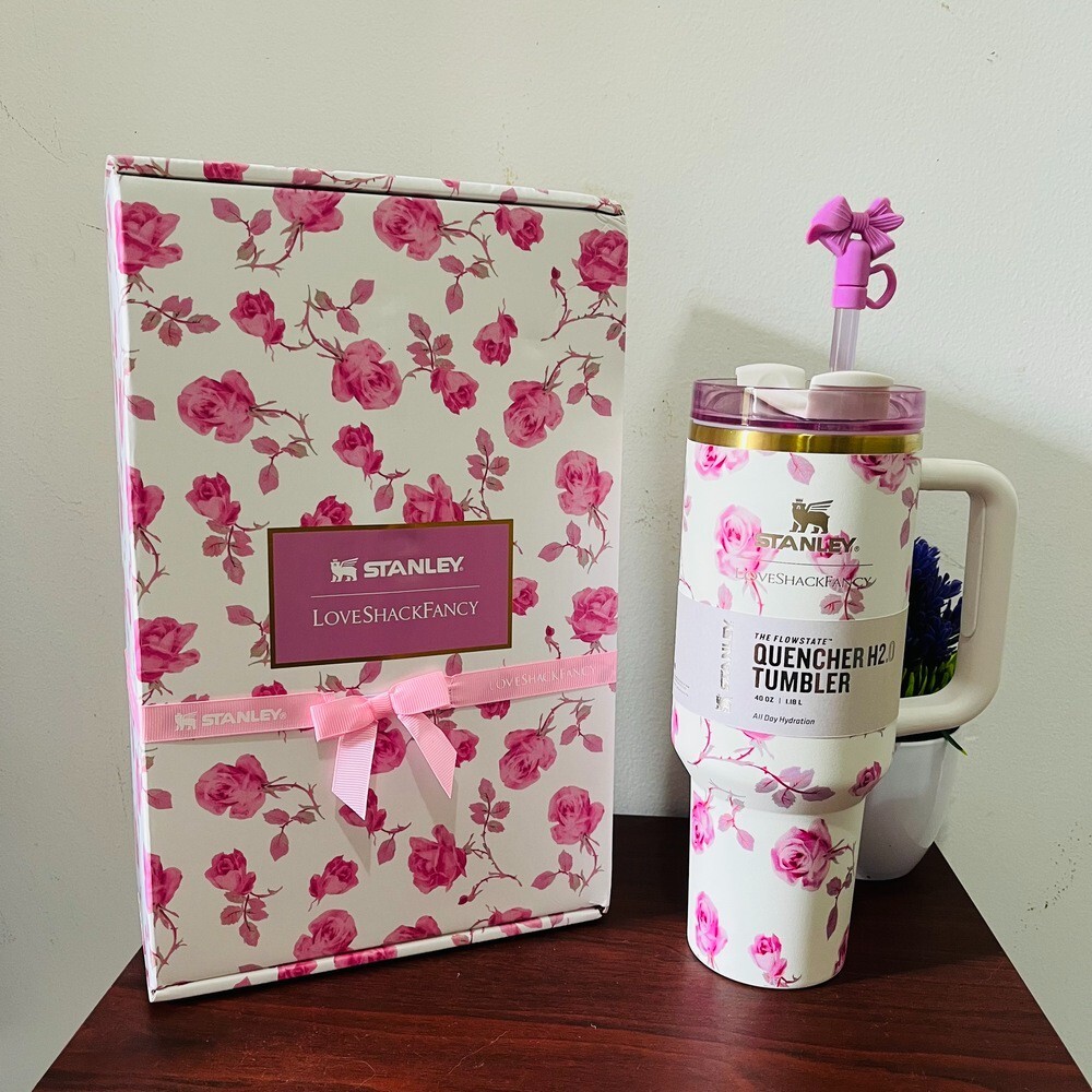 Stanley Love Shack Fancy Ribbon Rosa 40OZ with Gift Box | eBay