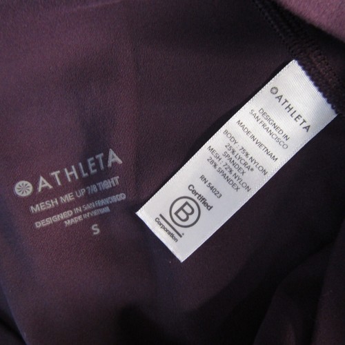 Athleta Mesh Me Up Leggings Women's Size S Purple Small Athletic Yoga Pants - Picture 8 of 8