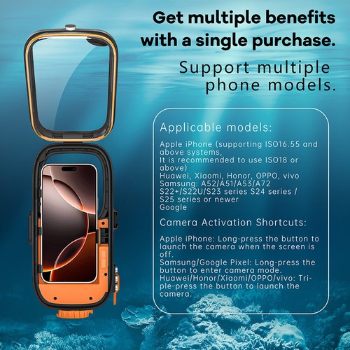 Universal 15m Tauchen Unterwasser Wasserdicht Schutzhülle Für Samsung Für iPhone - Bild 6 von 11