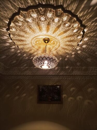Pendant light, brass pendant light, Moroccan Brass Pendant Light, Moroccan Light - Picture 5 of 9