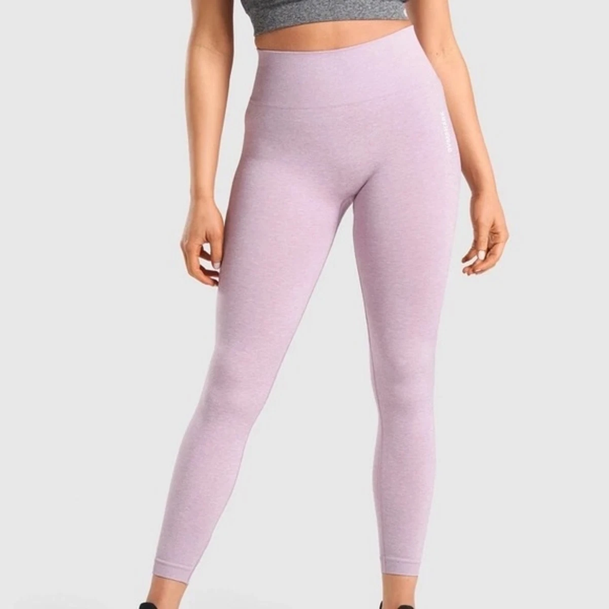 Gymshark Adapt Marl Seamless Workout Gym Leggings Lavender Purple Size L