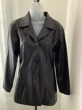 Seventy Seven Black Women's Faux Leather Jacket Size Medium