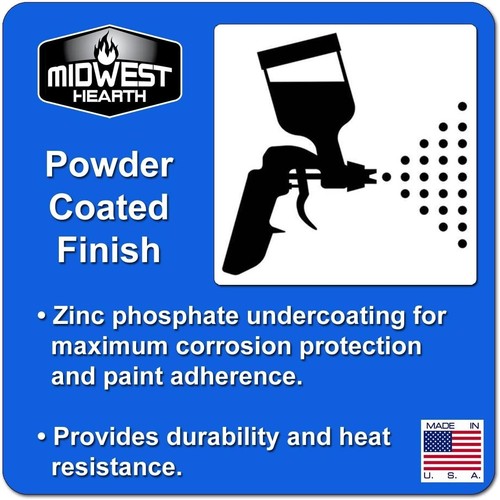 Durable Powder Coated Black Fireplace Screen - 20" High, Sparks Protector - Picture 6 of 12