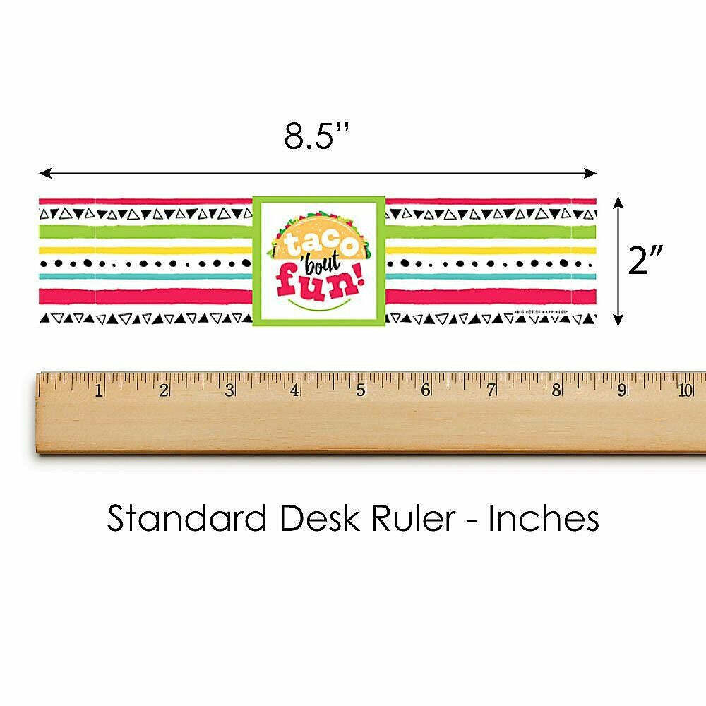 Taco 'Bout Fun - Fiesta Water Bottle Sticker Labels - Set of 20